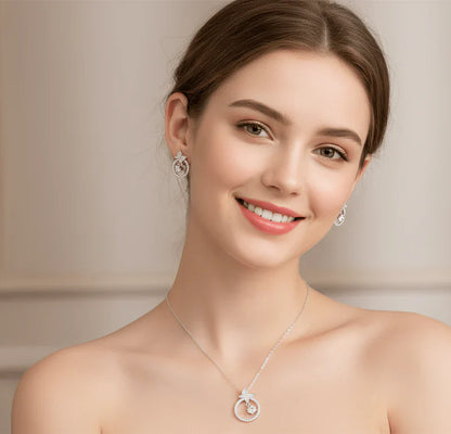 Butterfly Halo Crystal Jewelry Set