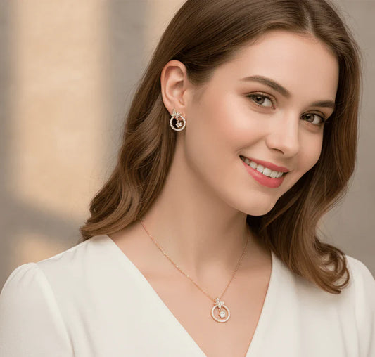 Butterfly Halo Crystal Jewelry Set