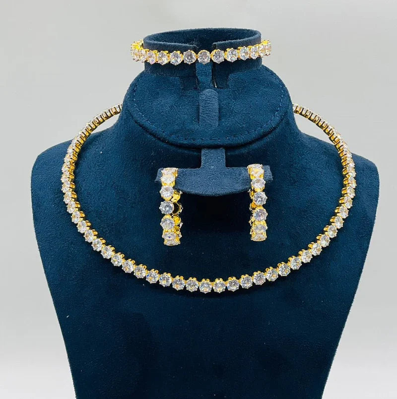 Luxe Radiance Jewelry Set Luxury Necklace, Choker & Earrings Set