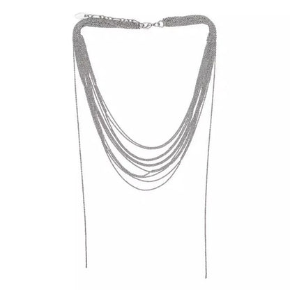Shimmering Mult Layer Fashion Tassel Necklace